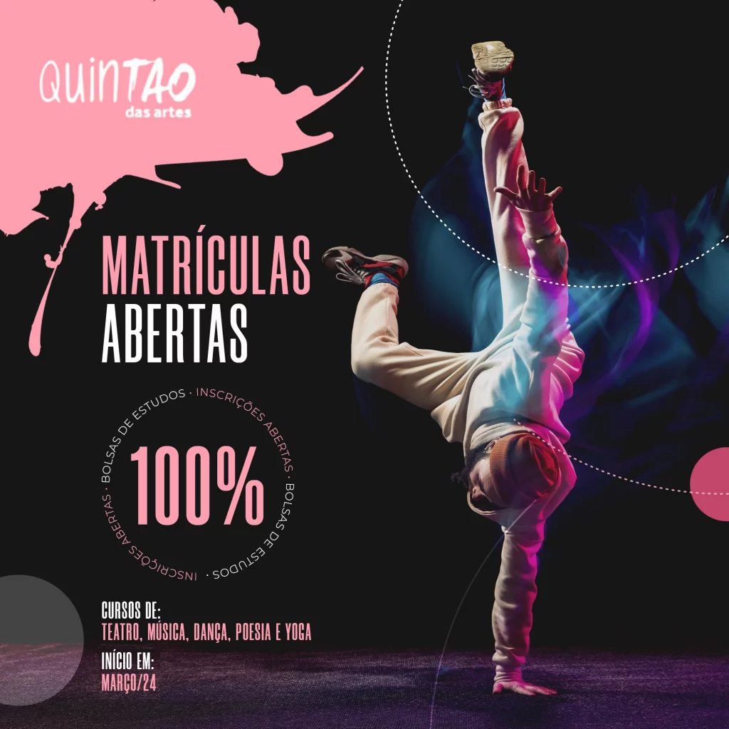 QuinTao das Artes oferece bolsas para cursos na área artística
